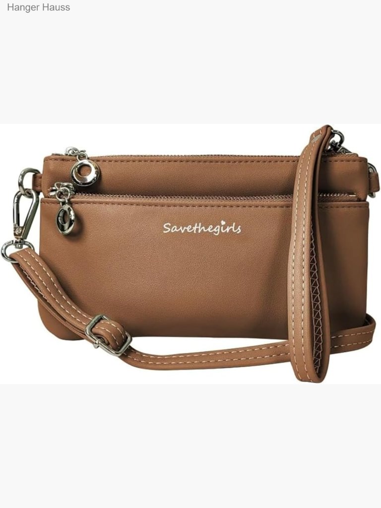 Faux Leather Crossbody Cell Phone Purse With Adjustable Strap